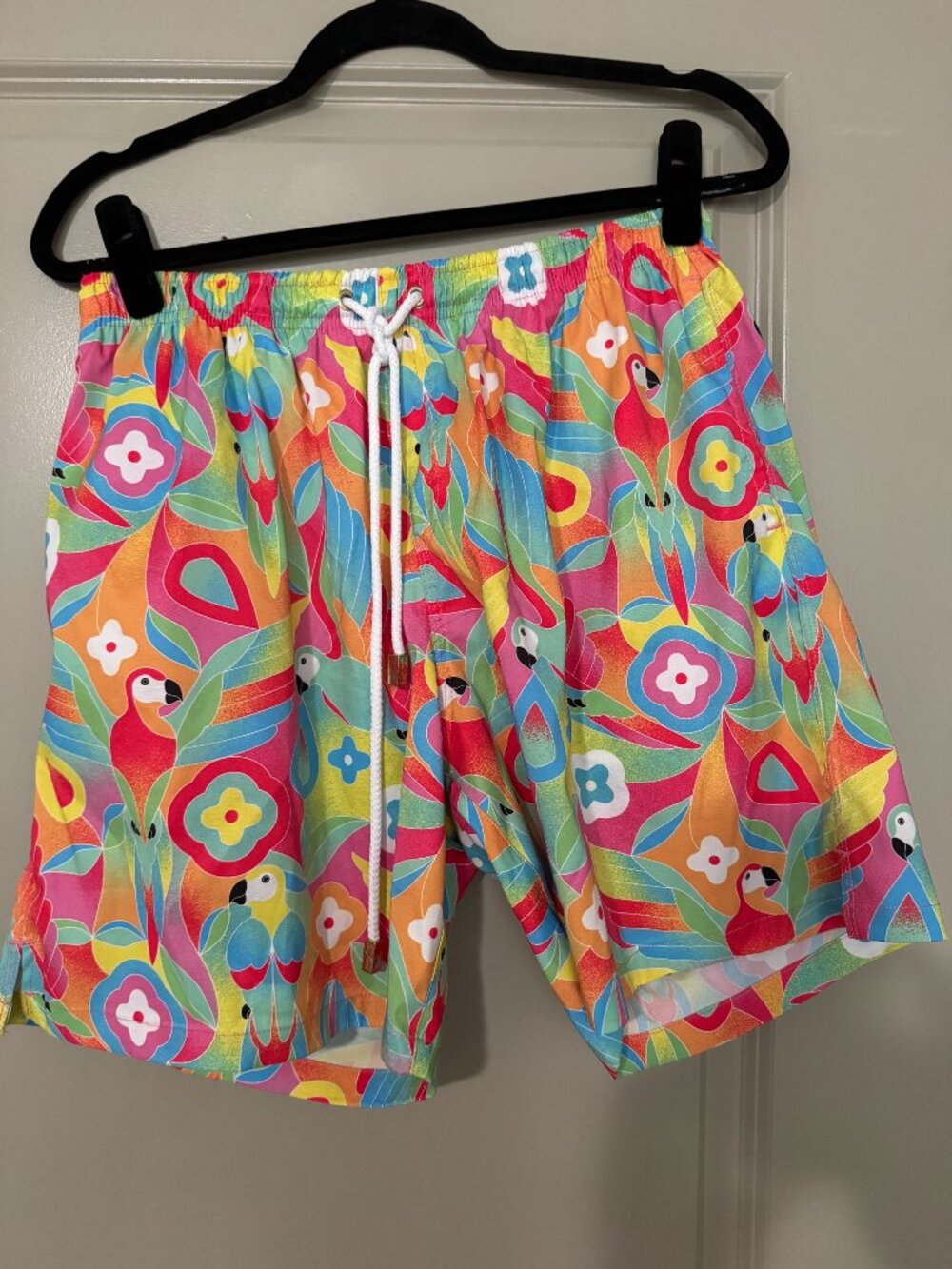 Kenny Flowers The Parrots of the Caribbean Men's Swim Trunks Size XL